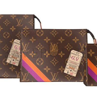 LOUIS VUITTON TRIO TOILET POUCH MON MONOGRAM P01952 (25*20*6cm)